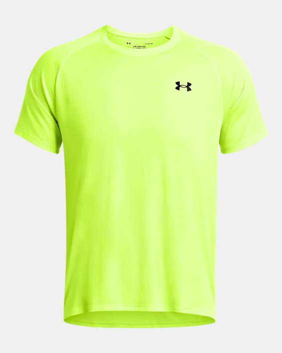 Męska koszulka z krótkimi rękawami UA Tech™ Textured, Yellow, pdpMainDesktop image number 3
